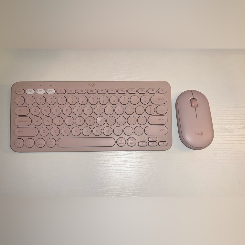 Logitech Pebble M350 Mouse and K380 Keyboard Pink Set